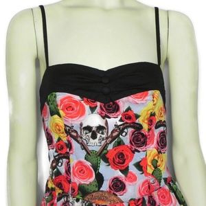 Hell Bunny Dress Day of the Dead Skulls Roses